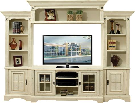 Mountain Bluff White 4 Pc Wall Unit | Entertainment center wall unit ...