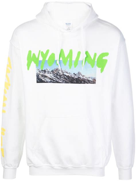 Kanye West Wyoming Print Hoodie In White | ModeSens