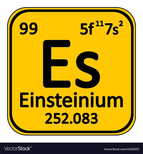 Periodic table element einsteinium icon Royalty Free Vector