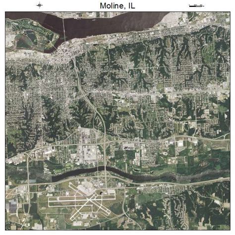 Aerial Photography Map of Moline, IL Illinois