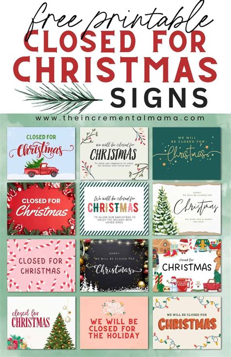 12 Free Printable Closed for Christmas Sign Templates | Closed for christmas sign, Closed for ...