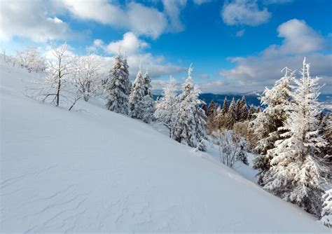 Premium Photo | Winter mountain snowy landscape