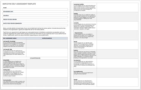 Free Self-Evaluation Templates | Smartsheet (2022)