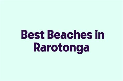 Best Beaches in Rarotonga