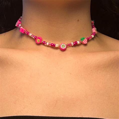 Pink Charmed Choker 💕 Pretty pink choker with... - Depop