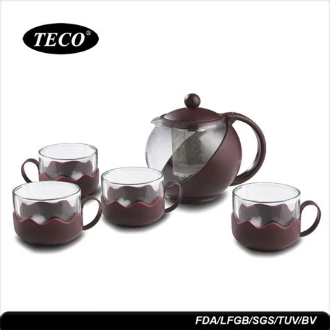 Promotion 750ml Brown Color Classic Coffee And Tea Set,Glass Tea Set With Warmer,Turkish Tea Set ...