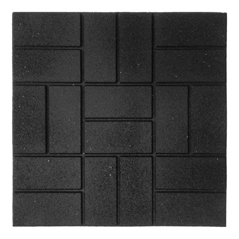 Envirotile 24 in. x 24 in. Rubber XL Brick Black Paver MT5001194 - The ...