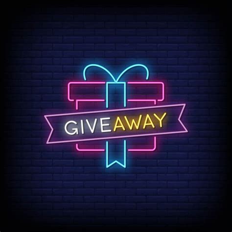 Premium Vector | Giveaway neon signs style text | Neon signs, Giveaway graphic, Neon quotes