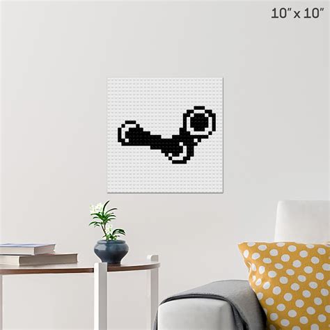 Steam Logo Pixelart Wall Poster - Build Your Own with Bricks! - BRIK