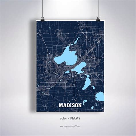 Madison Map Print Madison City Map Wisconsin WI USA Map | Etsy