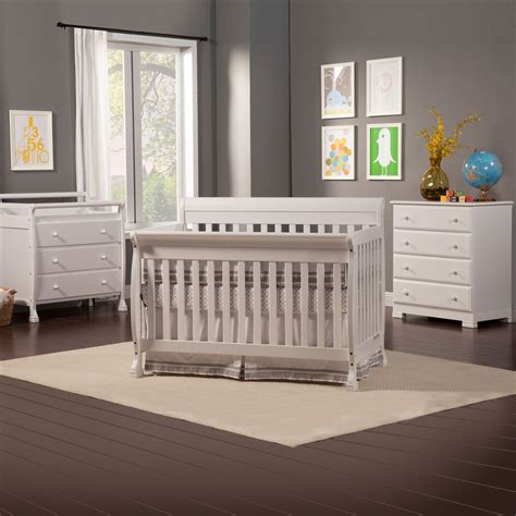 DaVinci 3 Piece Nursery Set - Kalani 4 in 1 Convertible Crib with Toddler Rail, 3 Drawer Changer ...