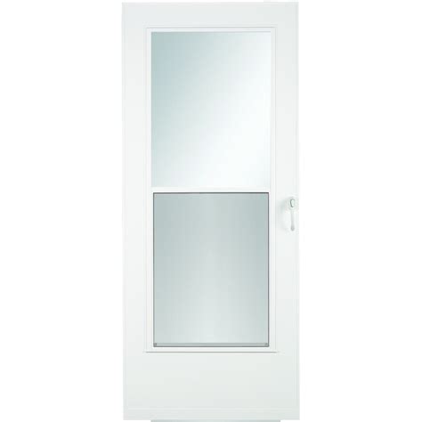 LARSON Mobile Home 32-in x 74-in White Mid-View Wood Core Storm Door in ...