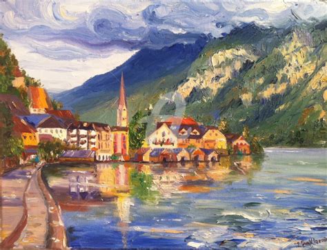 Hallstatt, Austria, Pintura por Julia Baklanova | Artmajeur