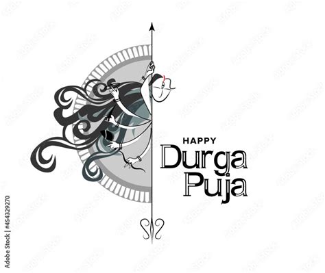 Durga puja line art in graphics Stock Vector | Adobe Stock