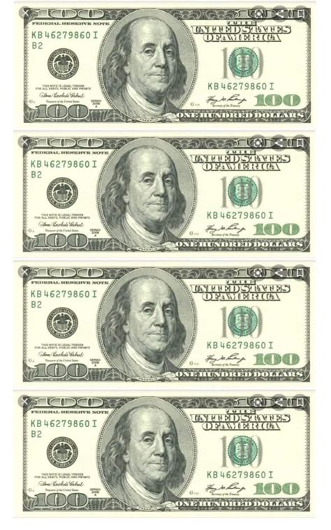 Fake 100 Dollar Bill Printable