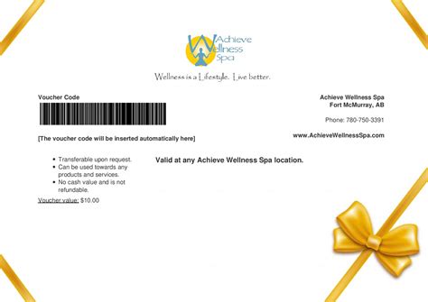 e-Gift Card / Voucher | Achieve Wellness Spa