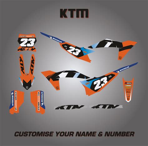 KTM – ORANGE AND BLUE – Sticker Garage UK