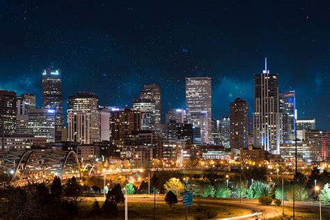 430+ Denver Skyline At Night Pics Stock Photos, Pictures & Royalty-Free ...