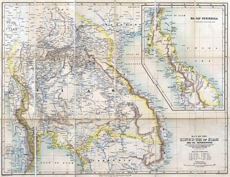 1888 map of Siam (Thailand)