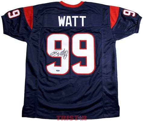 JJ Watt Autographed Houston Texans Custom Blue Jersey