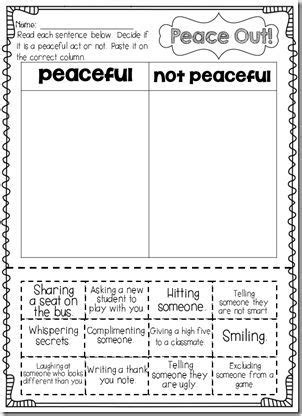 Peace Maker Activities for Grade 2