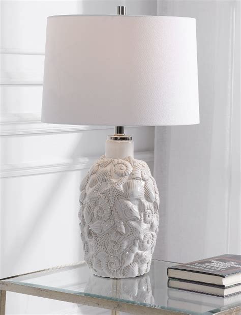 White Coastal Theme Table Lamps