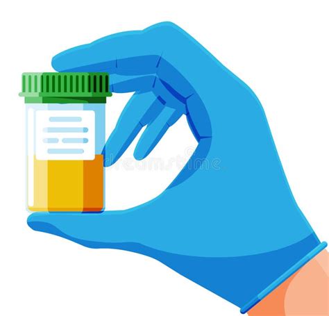 Urine Test Tube in Hand Isolated on White. Stock Vector - Illustration ...