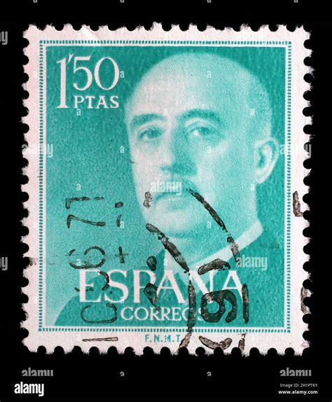 Stamp printed in Spain shows a portrait of Francisco Franco, circa 1955 Stock Photo - Alamy