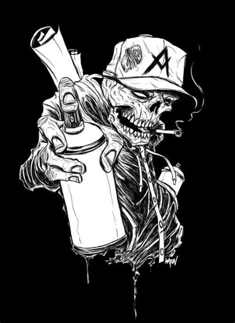 Gangster Skull Graffiti Wallpaper