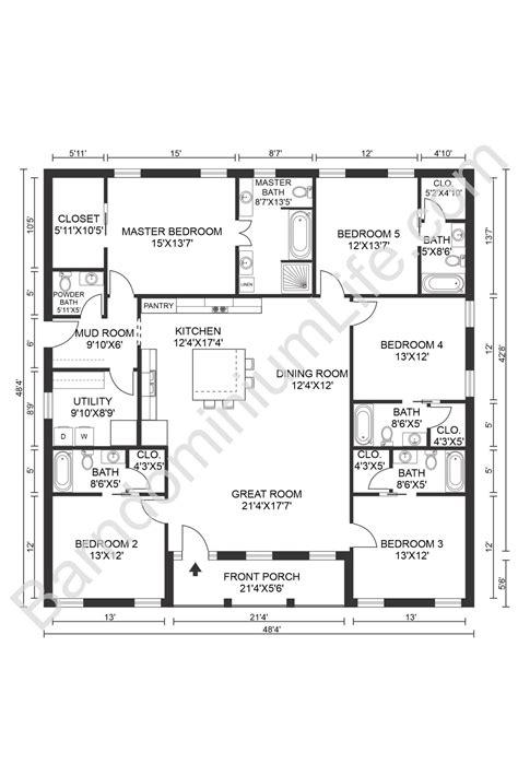 The Best 5 Bedroom Barndominium Floor Plans | Barndominium floor plans ...