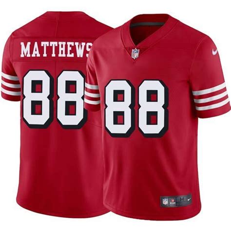 Jordan Matthews 49ers Jersey Custom Sewn-on Patches Mens Womens Youth Red2 Man S