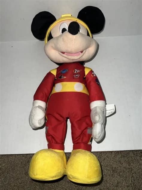 DISNEY STORE MICKEY Mouse Talking Race Car Driver 14" Tested/Works ...