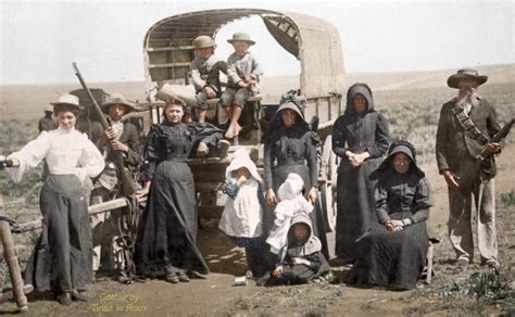 Boer family traveling by covered wagon circa 1900 | African history, Women in history, Lion face ...