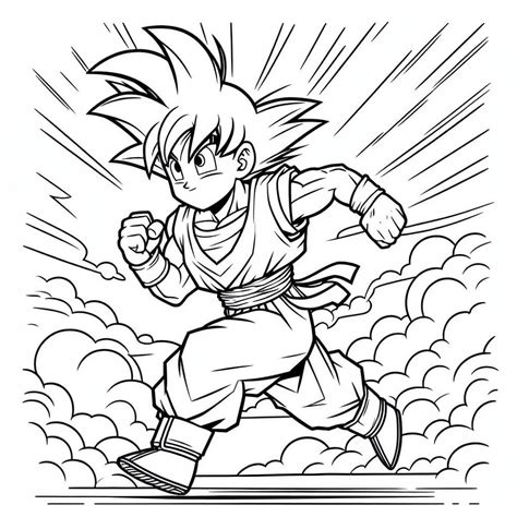 Running Goku coloring page - Download, Print or Color Online for Free