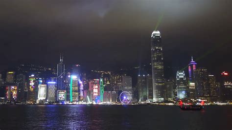 Light Show In Hong Kong At Night Stock Footage SBV-347423642 - Storyblocks