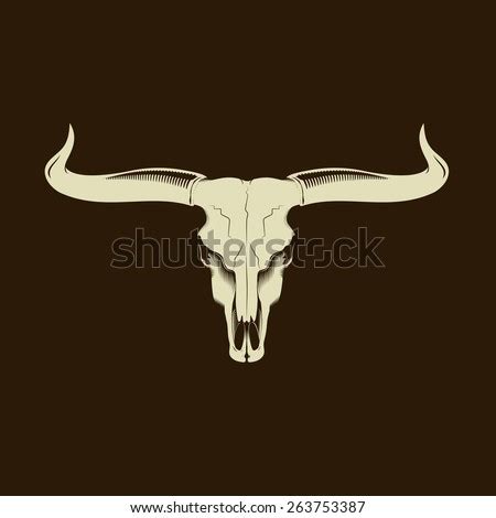 Longhorn Skull Stock Vector Illustration 263753387 : Shutterstock