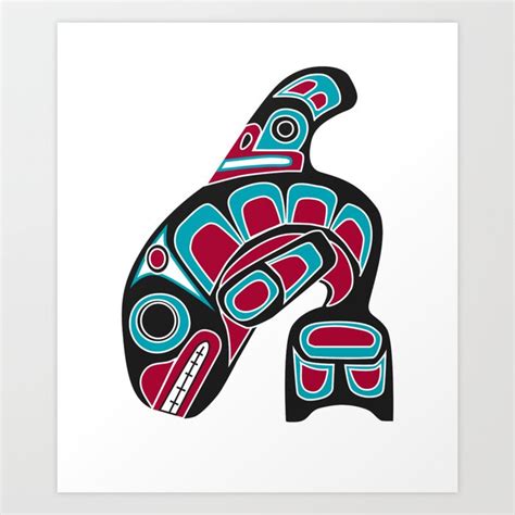 Pacific Northwest Coast Orca Whale Haida Art - Native American Tribal ...