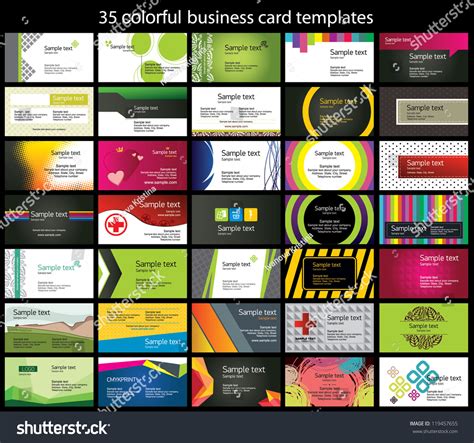 35 Colorful Business Card Template Stock Vector (Royalty Free ...