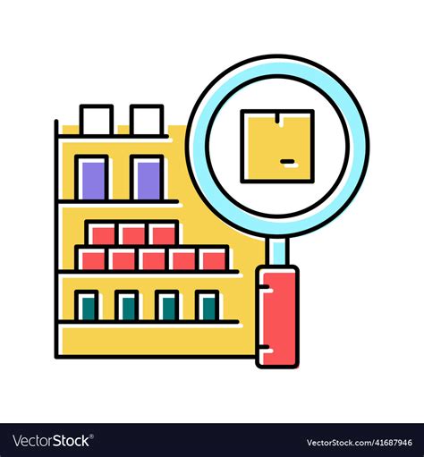 Inventory management color icon Royalty Free Vector Image