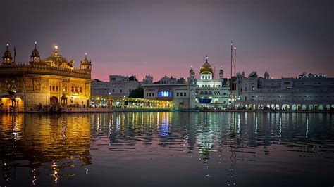 HD wallpaper: golden mosque, amritsar, india, punjab, city, evening ...