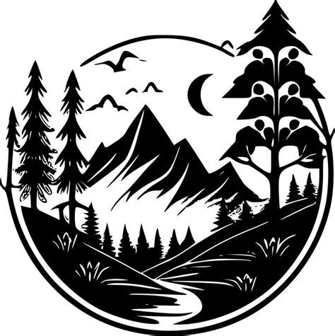 Nature, Black and White Vector illustration 24567551 Vector Art at Vecteezy