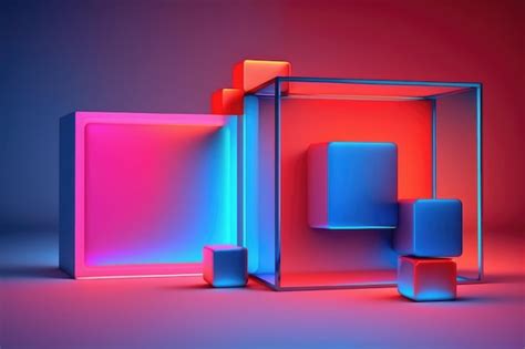 Premium AI Image | Abstract neon shapes