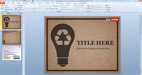 Free Recycle PowerPoint Template (Black) - Free PowerPoint Templates - SlideHunter.com