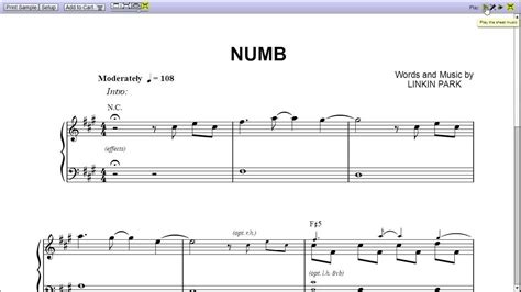 "Numb" by Linkin Park - Piano Sheet Music (Teaser) - YouTube