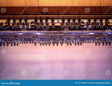 Spotlights Panels are Installed on the Ceiling of the Concert Hall. Stock Image - Image of ...