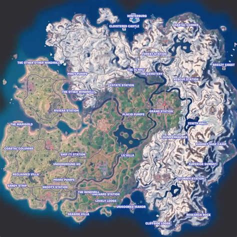 Fortnite Chapter 5 Map - All locations and landmarks - Pro Game Guides