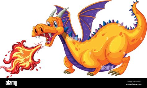 Illustration of a dragon blowing fire Stock Vector Image & Art - Alamy