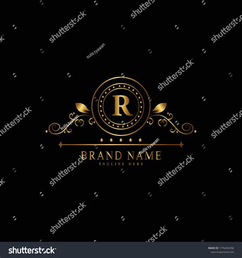 R Premium Luxury Gold Monogram Logo Stock Vector (Royalty Free) 1776432458