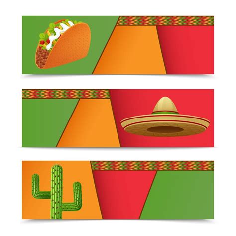 Mexican Banners Horizontal 462212 Vector Art at Vecteezy