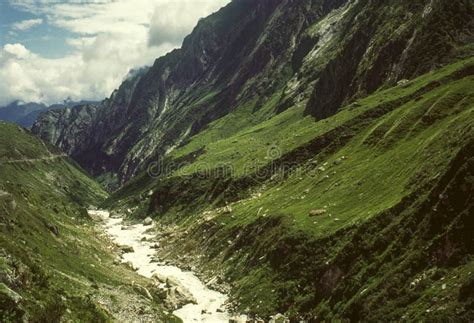 View of a River Alaknanda in a Himalayan Valley Stock Image - Image of ...